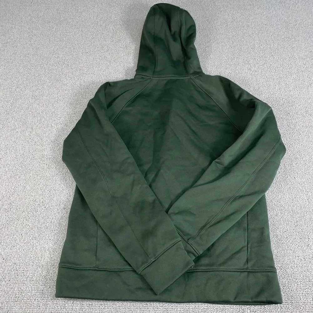 The North Face Full Zip Hoodie Mens Small Green Fleece Lined Athletic Jacket EUC